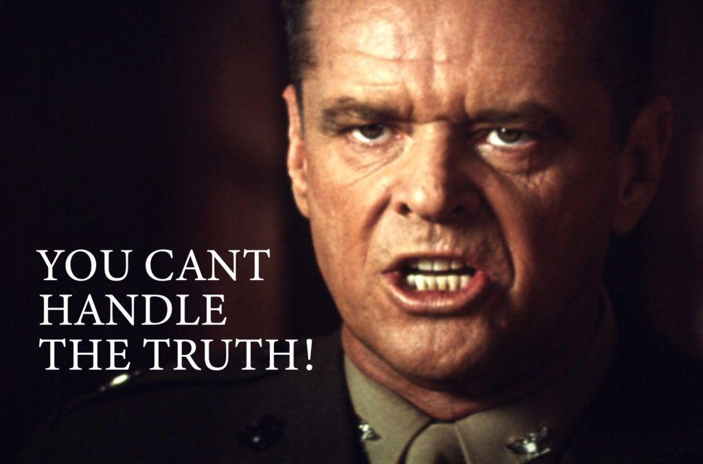 Why you can t handle the truth hardy reed